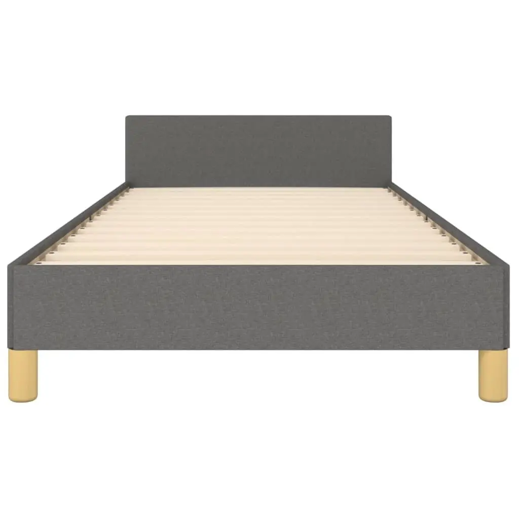 King Single Bed Frame with Headboard Grey Fabric 107x203 cm Bedroom Furniture