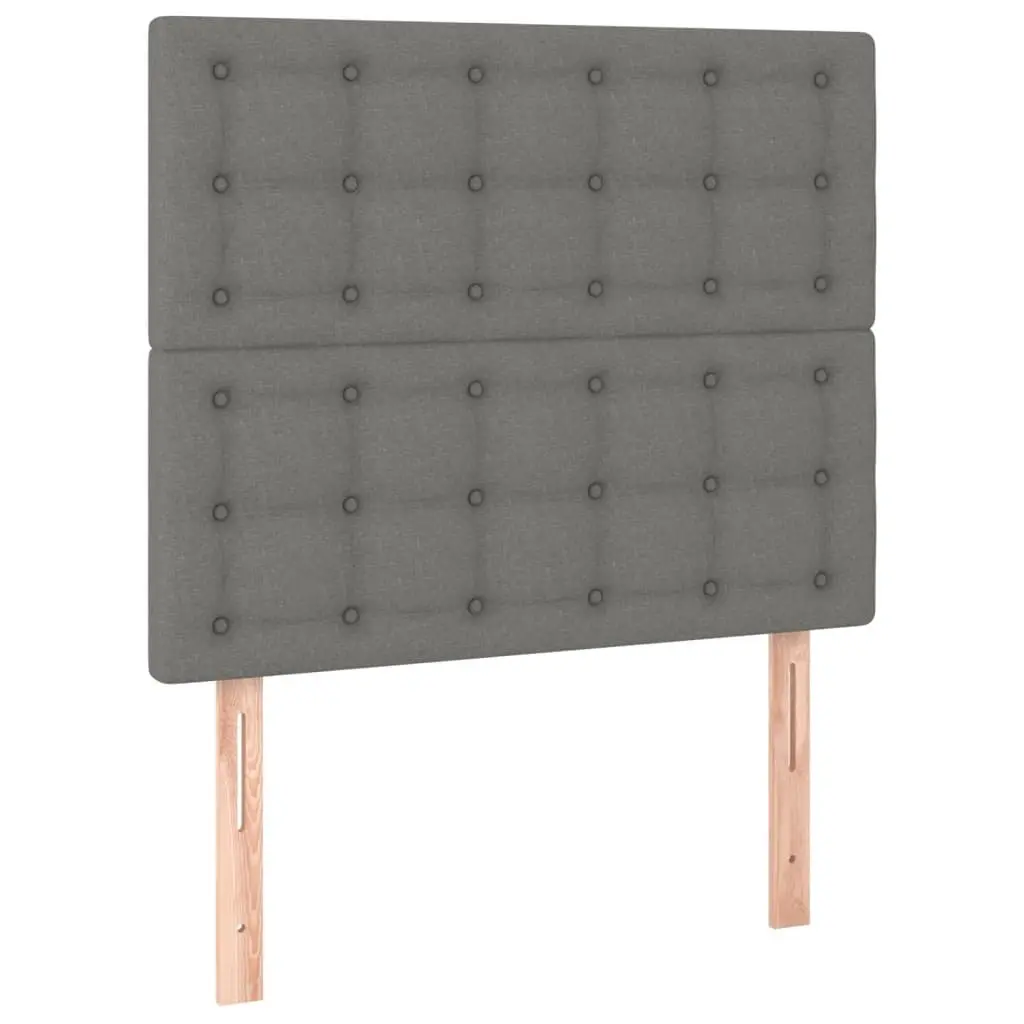 King Single Bed Frame with Headboard Grey Fabric 107x203 cm Bedroom Furniture