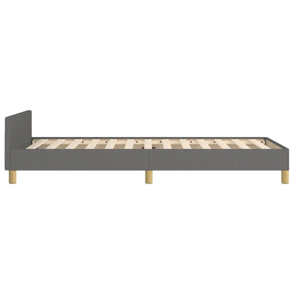 King Single Bed Frame with Headboard Grey Fabric 107x203 cm Bedroom Furniture