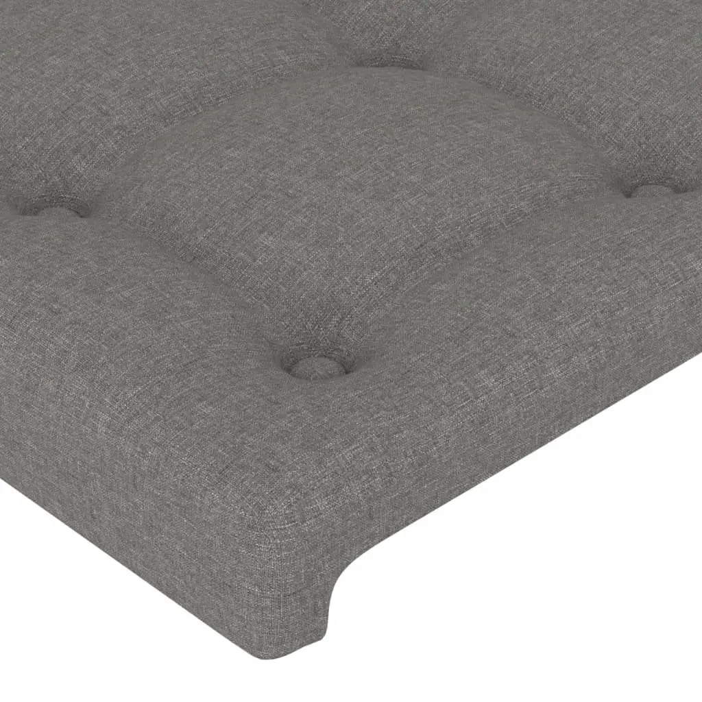 King Single Bed Frame with Headboard Grey Fabric 107x203 cm Bedroom Furniture