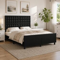 Practical Double Bed Frame with Adjustable Headboard