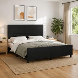 Versatile Black Faux Leather Bed Frame for Everyday Use