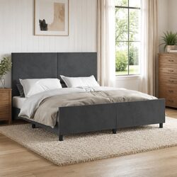 Perfect Fit for Your Bedroom: Dark Grey Velvet Bed Frame