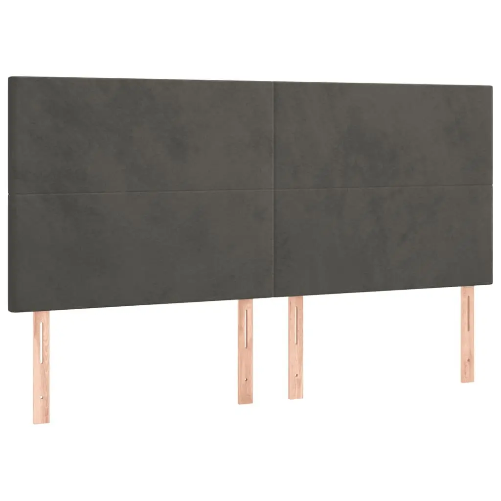 Queen Bed Frame with Headboard Dark Grey Velvet 152x203cm Bedroom Furniture