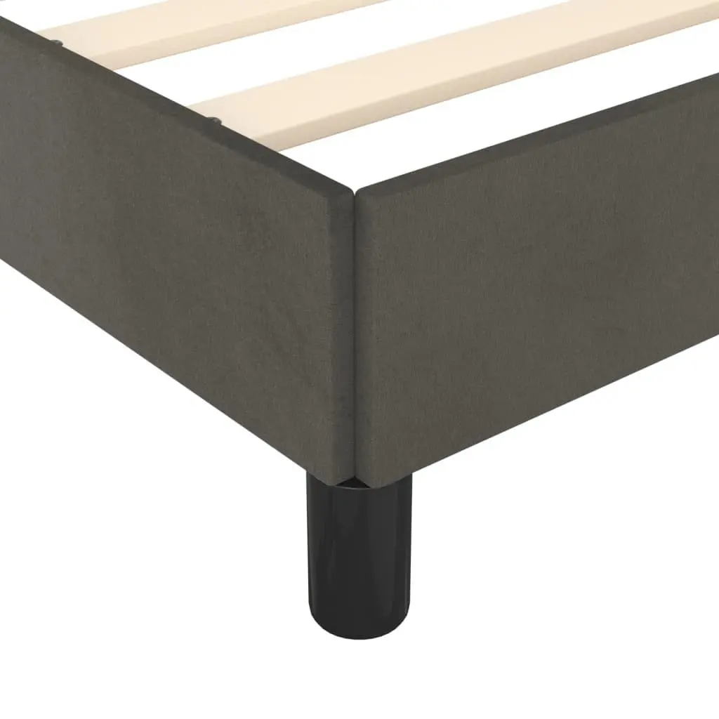 Queen Bed Frame with Headboard Dark Grey Velvet 152x203cm Bedroom Furniture