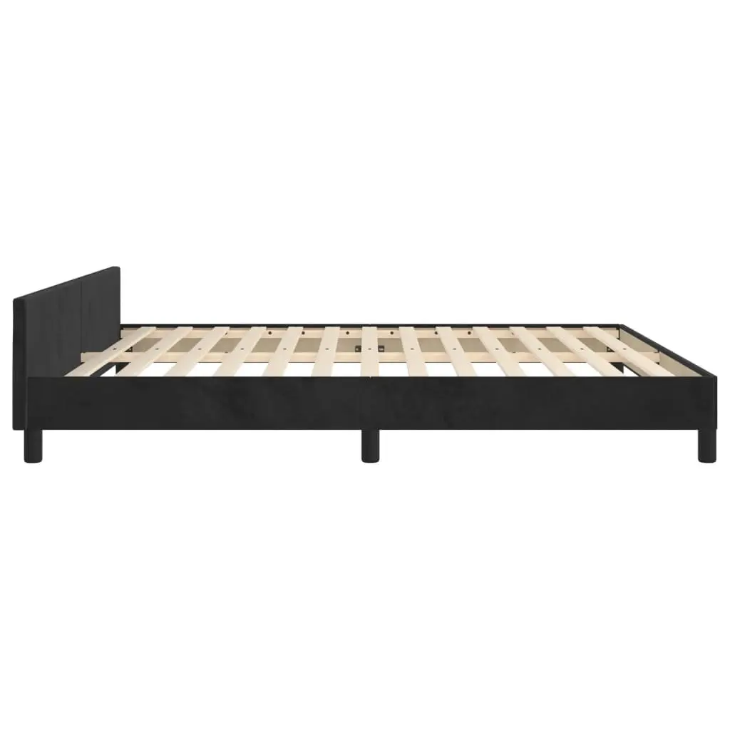 Queen Bed Frame with Adjustable Velvet Headboard