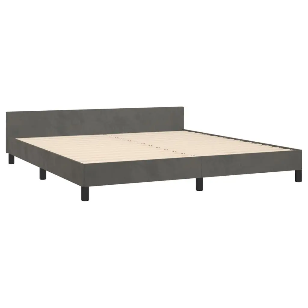 Queen Bed Frame with Adjustable Headboard, Plywood Slats & Sturdy Legs, Dark