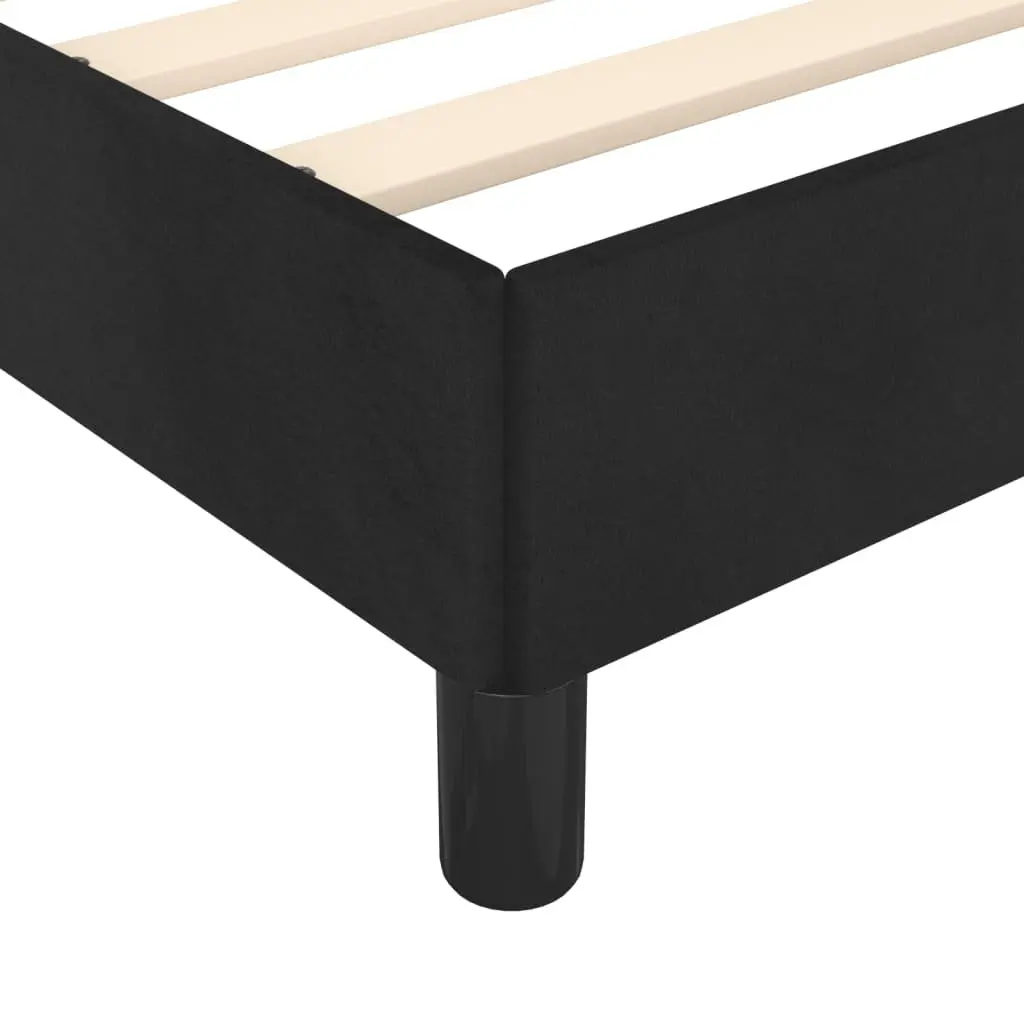 Queen Bed Frame Velvet 152x203cm Black Adjustable Height