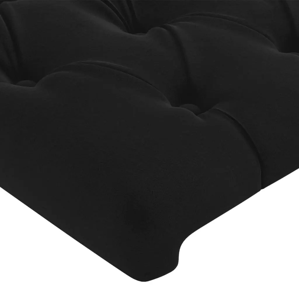 Queen Bed Frame Velvet 152x203cm Black Adjustable Height