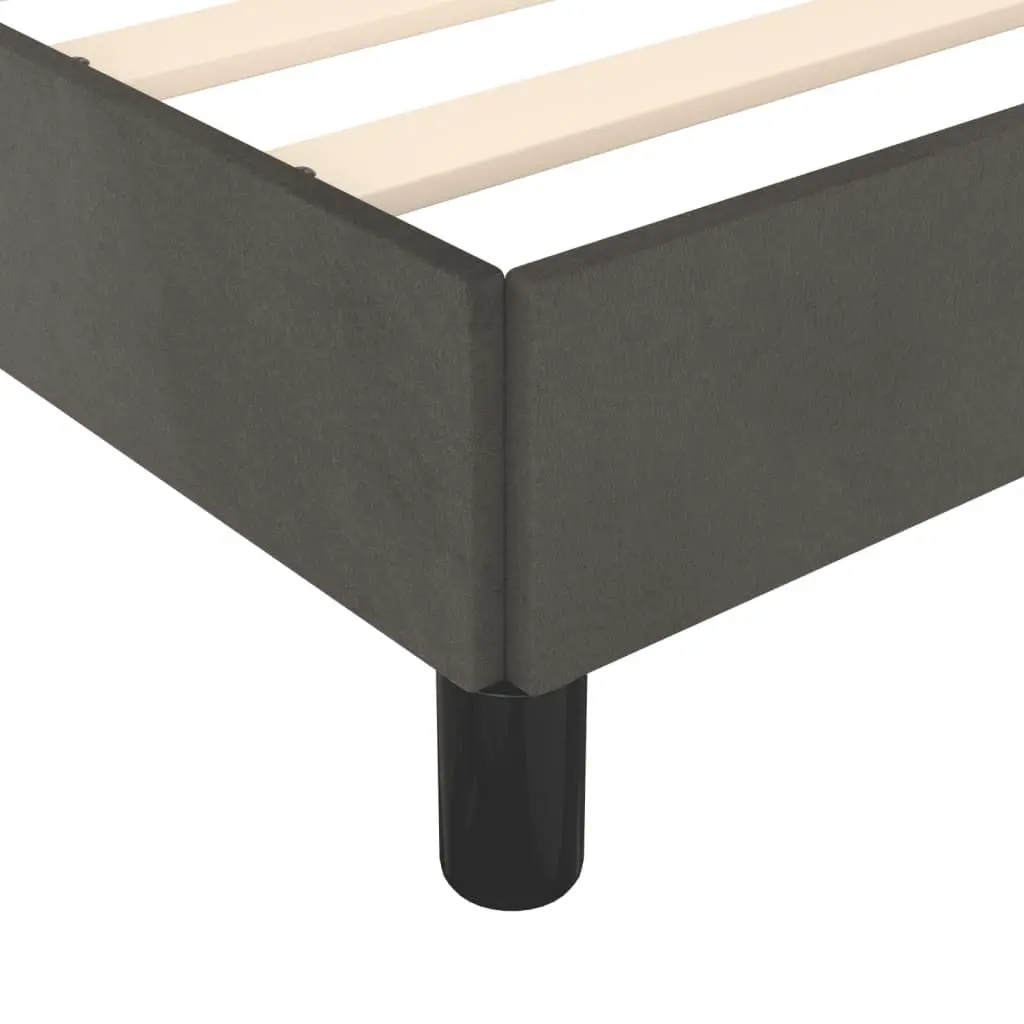 Queen Bed Frame Dark Grey Velvet Headboard 152x203 cm Bedroom Furniture Slats