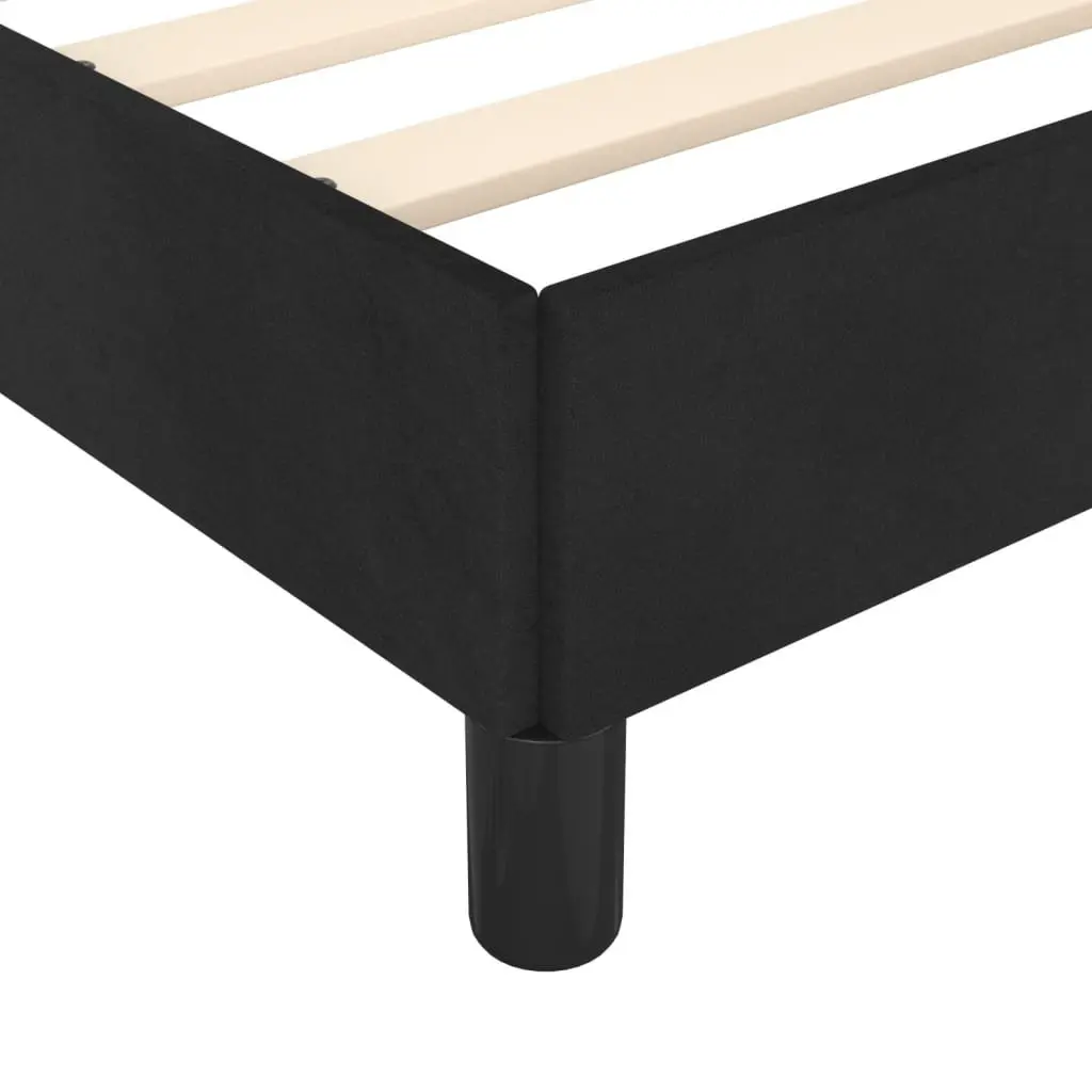 Queen Bed Frame Black Velvet Adjustable Height 152x203cm Plywood Slats