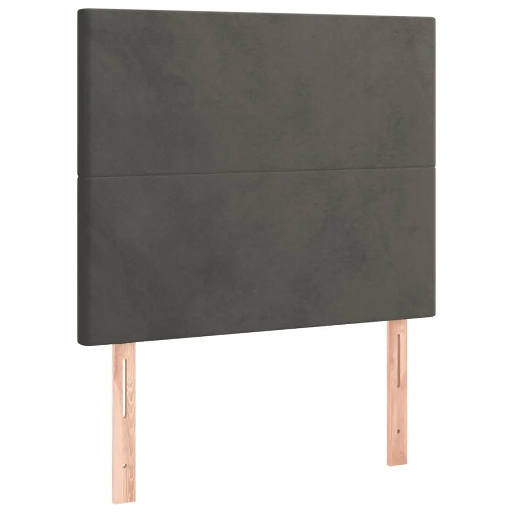 King Single Bed Frame with Headboard Grey Velvet 107x203cm Bedroom Furniture