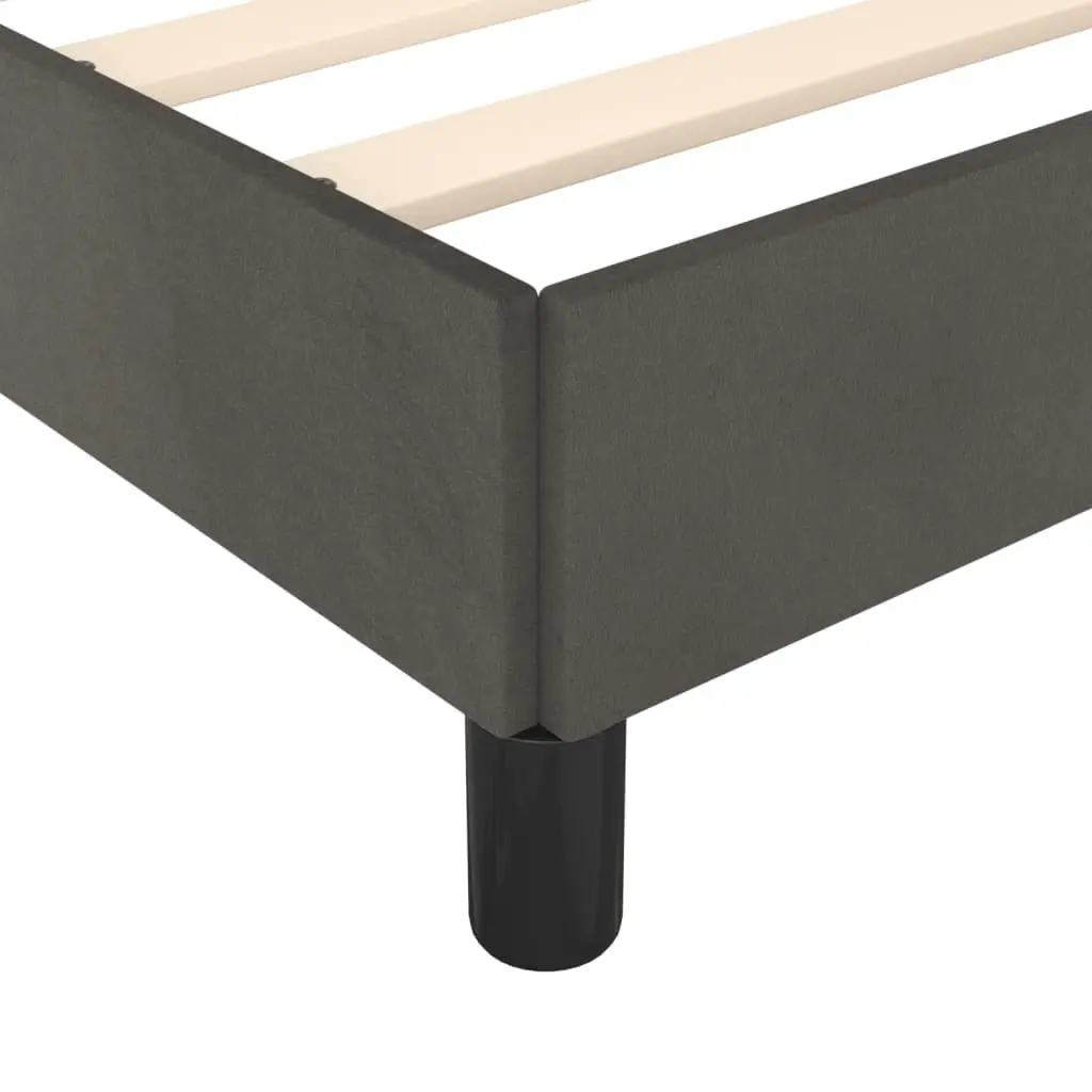 King Single Bed Frame with Headboard Grey Velvet 107x203cm Bedroom Furniture