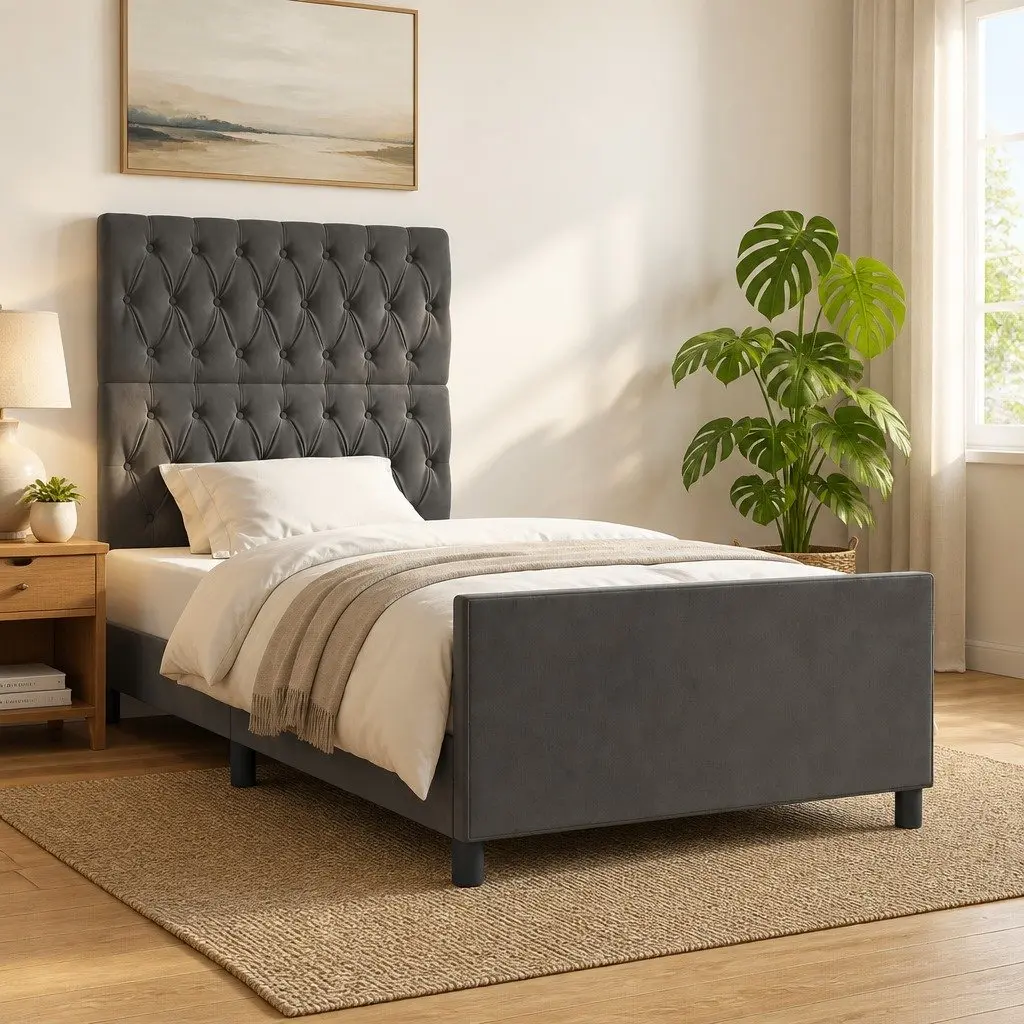 King Single Bed Frame with Adjustable Height