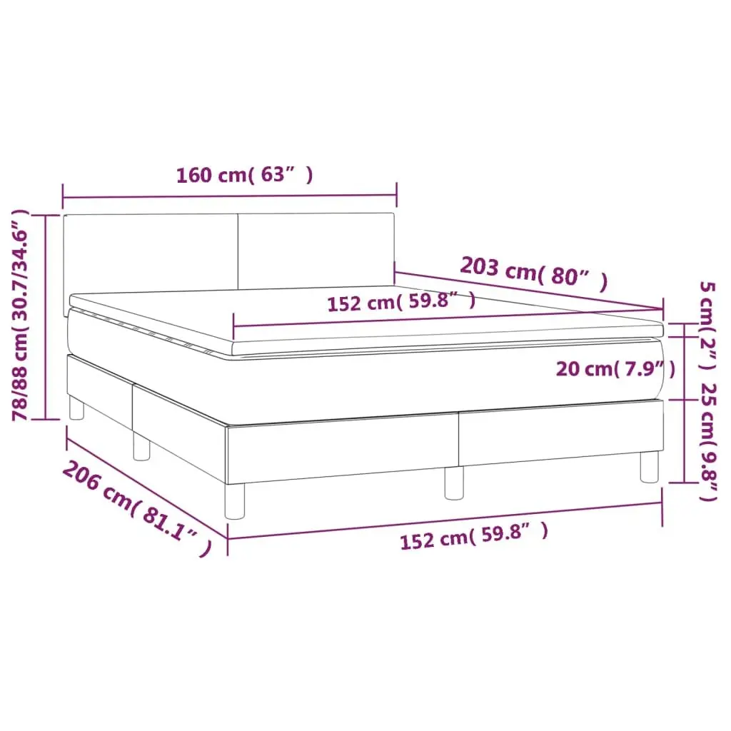 Queen Size Bed Frame with Adjustable Headboard Pocket Spring Mattress Grey Fabric Construction