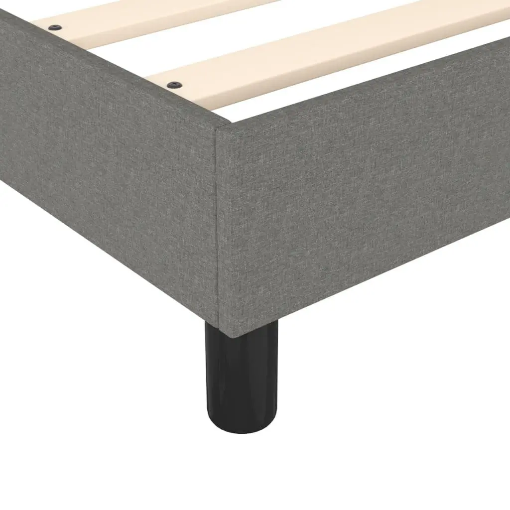 Box Spring Bed with Mattress Queen Size Dark Grey Fabric Bed Frame Adjustable