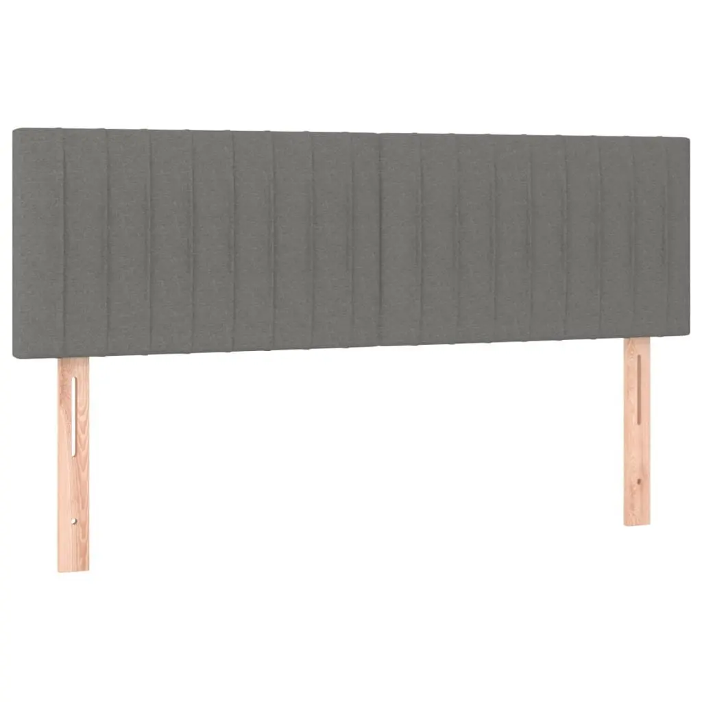Box Spring Bed with Pocket Spring Mattress Queen Size Dark Grey Fabric Headboard