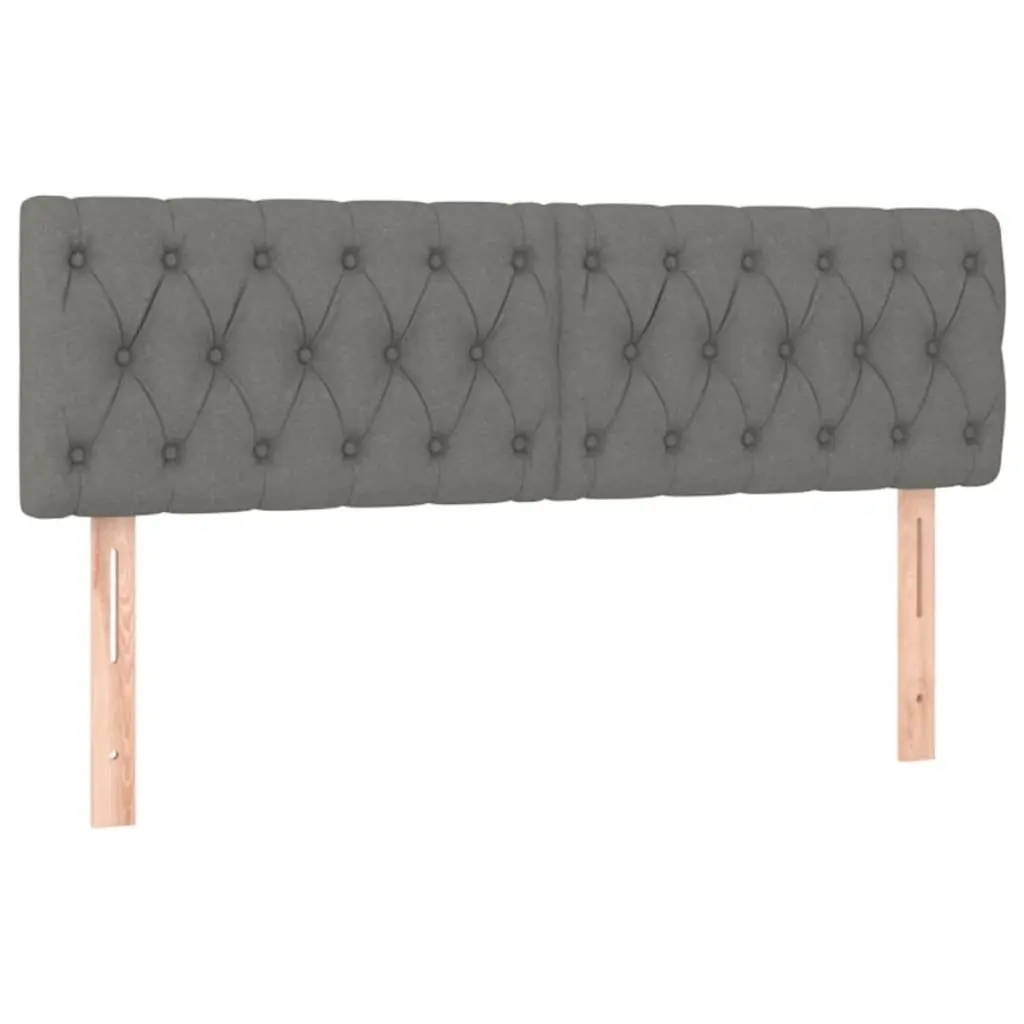 Queen Size Box Spring Bed with Mattress Grey Fabric Adjustable Headboard