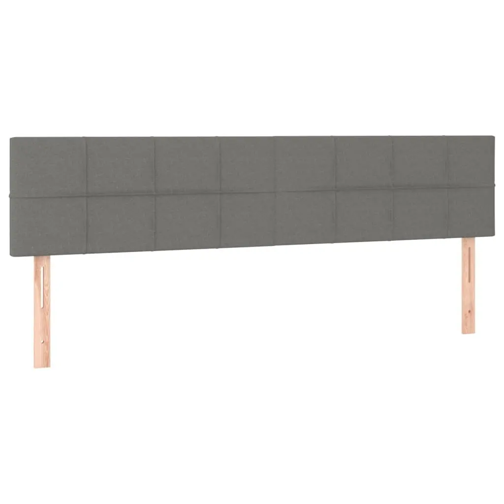 Queen Size Box Spring Bed Pocket Spring Mattress Dark Grey Velvet 153x203cm