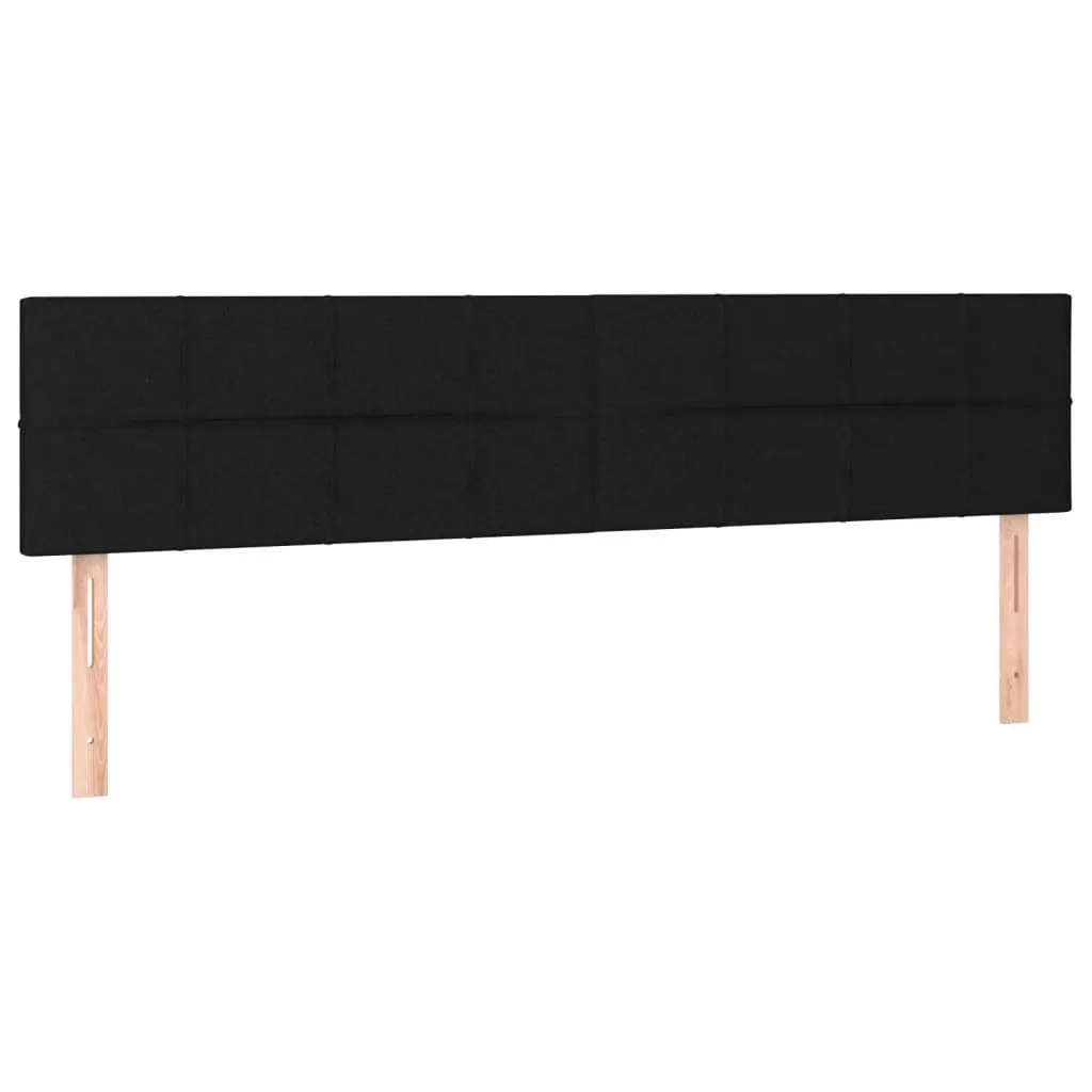 Box Spring Bed with Pocket Spring Mattress Velvet Queen Size Black 153x203cm