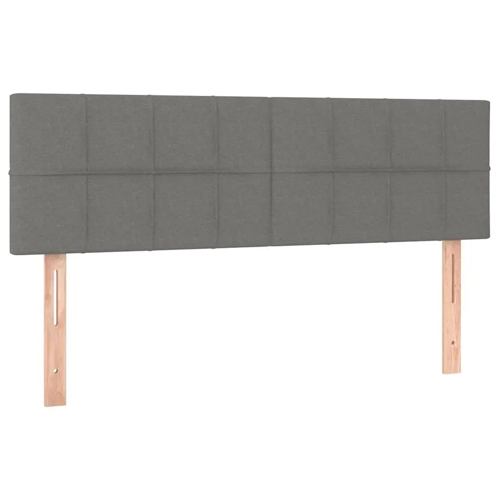 Queen Size Box Spring Bed with Pocket Spring Mattress Adjustable Fabric Headboard Dark Grey