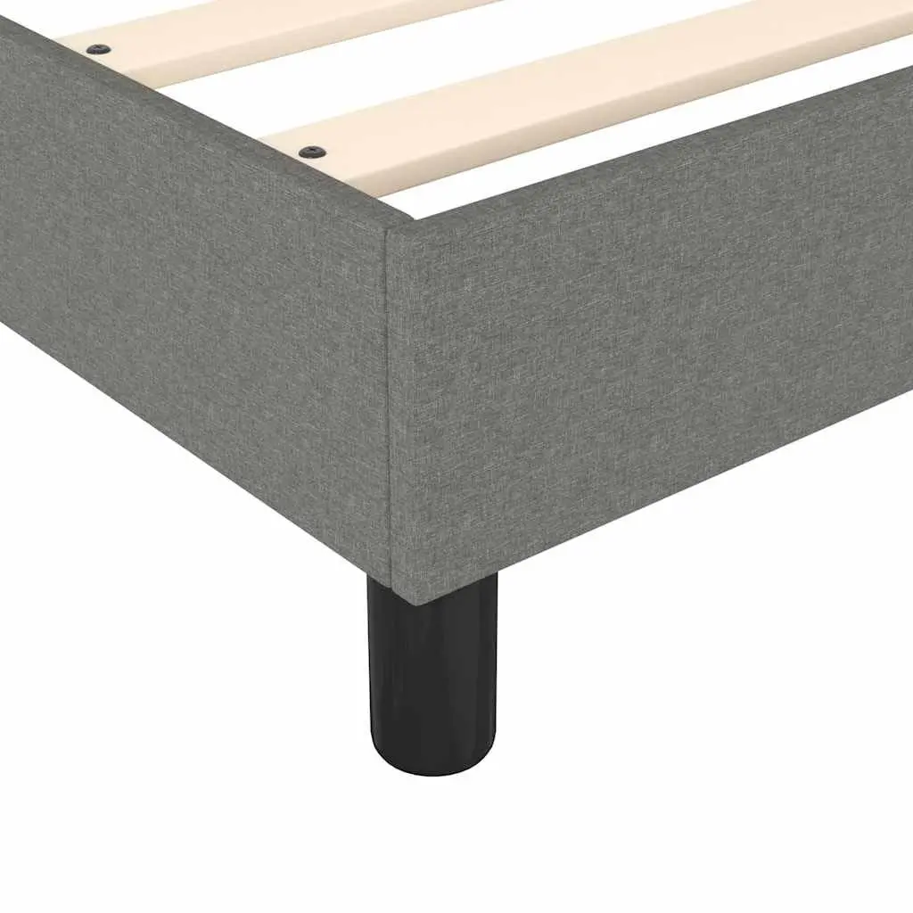 Queen Size Box Spring Bed Fabric Grey with Pocket Spring Mattress and LED Headboard