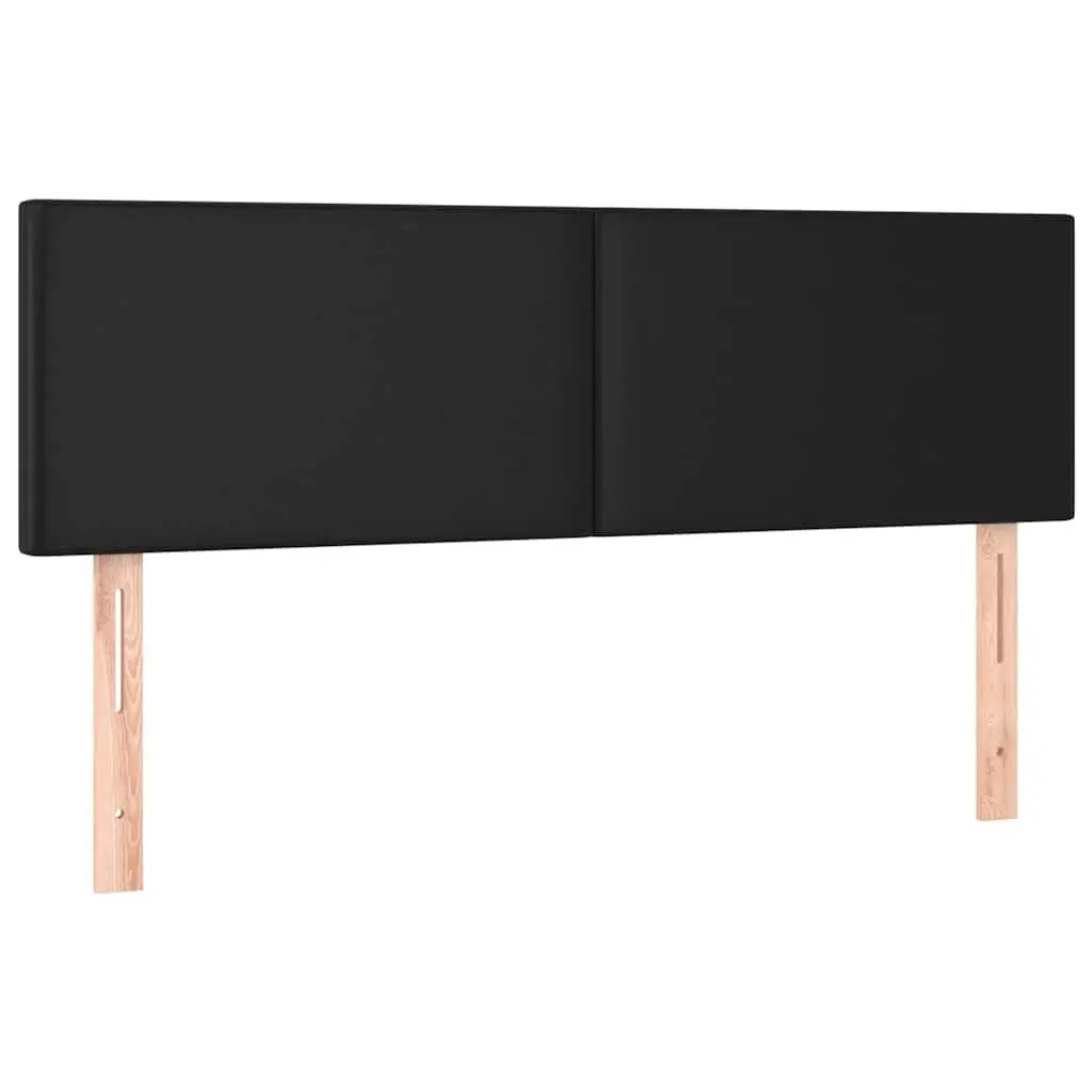 Box Spring Bed with Pocket Spring Mattress Queen Size Black Faux Leather