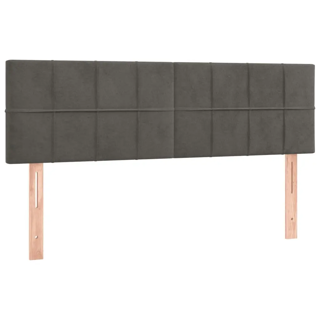 Queen Size Box Spring Bed with Pocket Spring Mattress LED Headboard Grey Velvet
