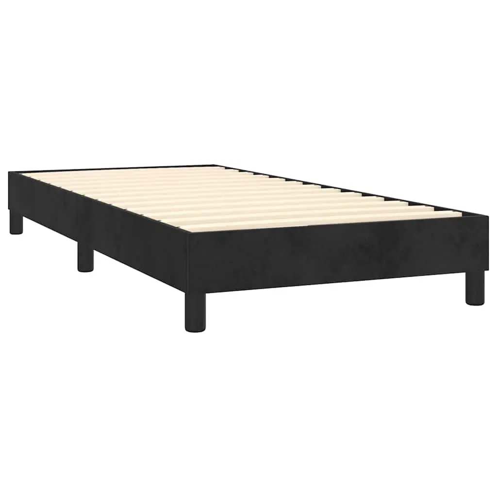 King Single Box Spring Bed with Pocket Spring Mattress LED Headboard Black