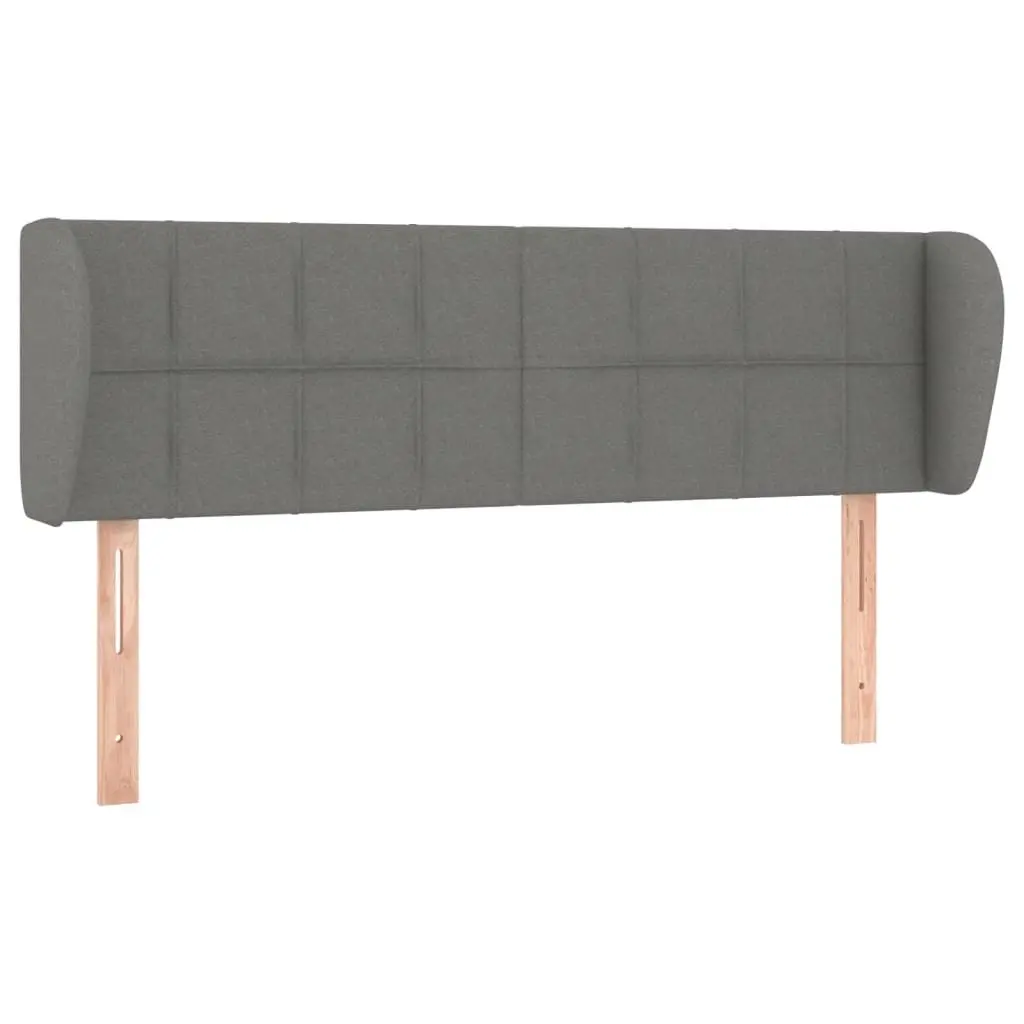 Box Spring Bed with Pocket Spring Mattress Queen Size Dark Grey Fabric Headboard