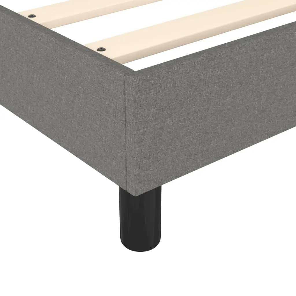 Queen Size Box Spring Bed with Pocket Spring Mattress Dark Grey Fabric