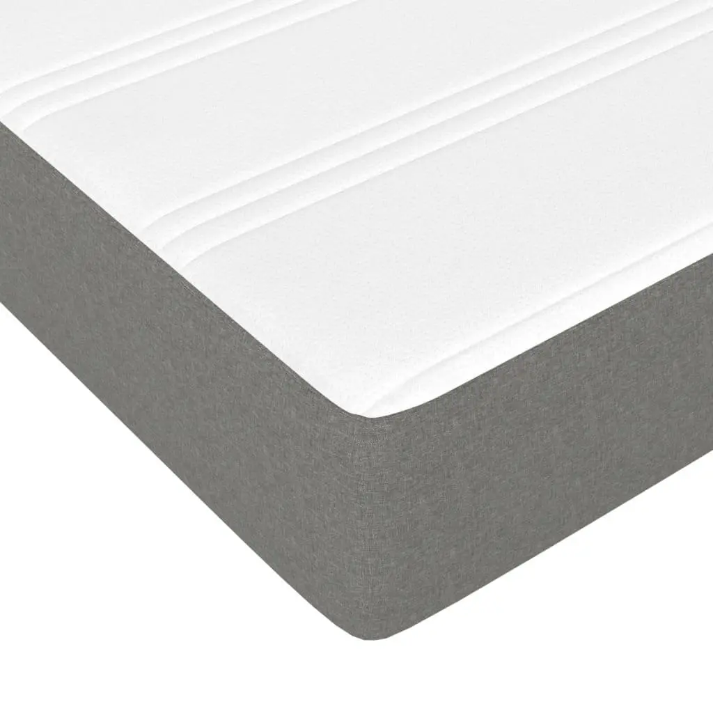 Queen Size Box Spring Bed with Pocket Spring Mattress Dark Grey Fabric