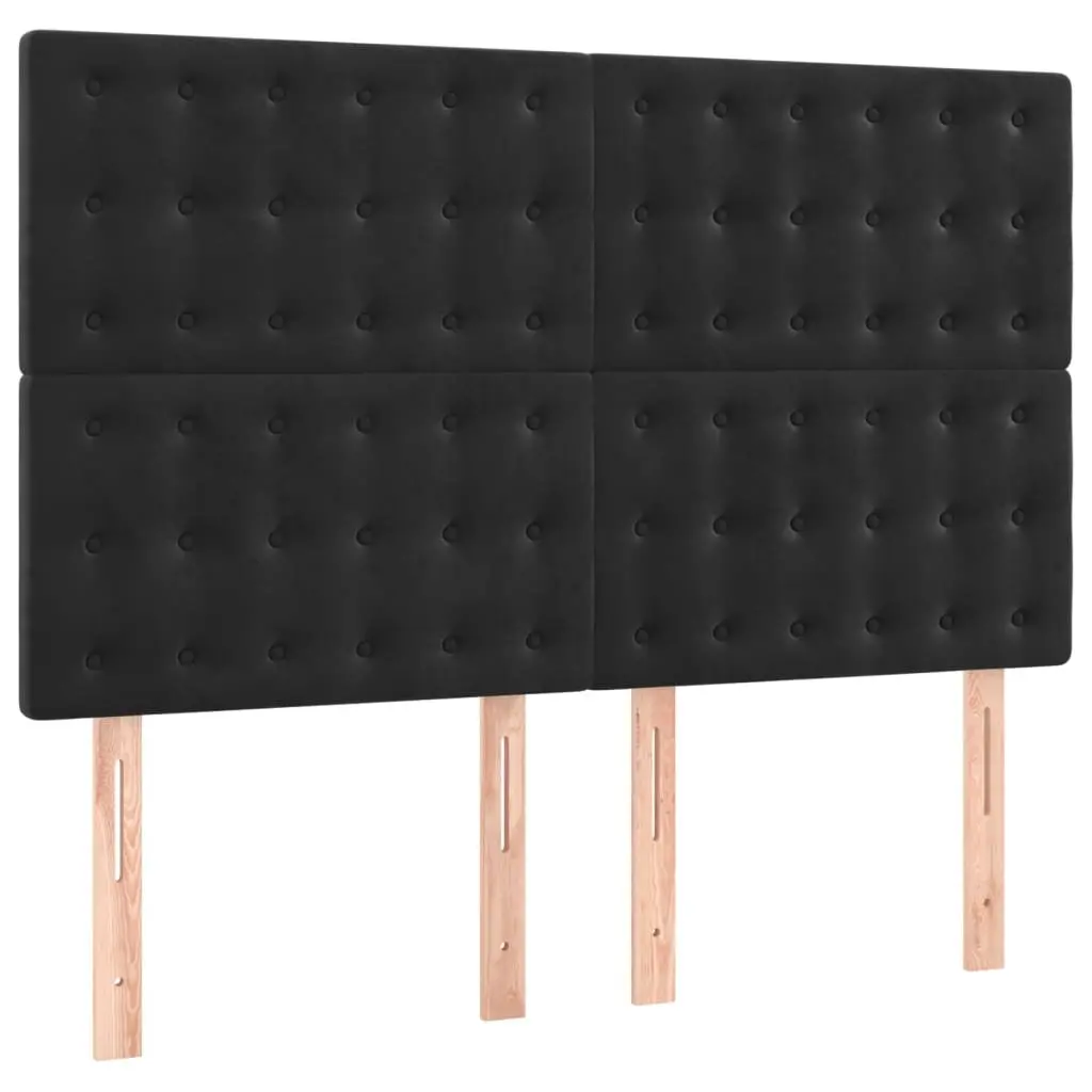 Pocket Spring Mattress Queen Size Bed Frame Black Velvet Adjustable Headboard 153x203cm Slatted Base