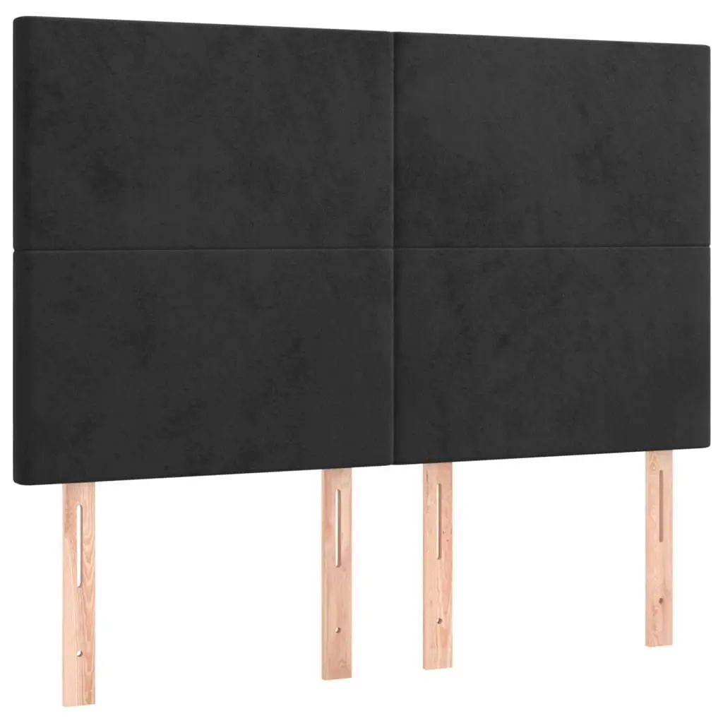 Box Spring Bed with Pocket Spring Mattress Queen Size Black Velvet
