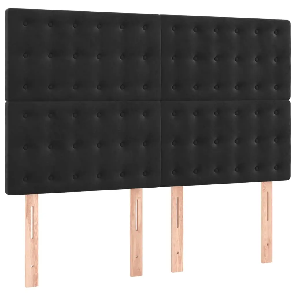 Queen Size Bed Frame with Integrated Pocket Spring Mattress Adjustable LED Headboard Black Velvet