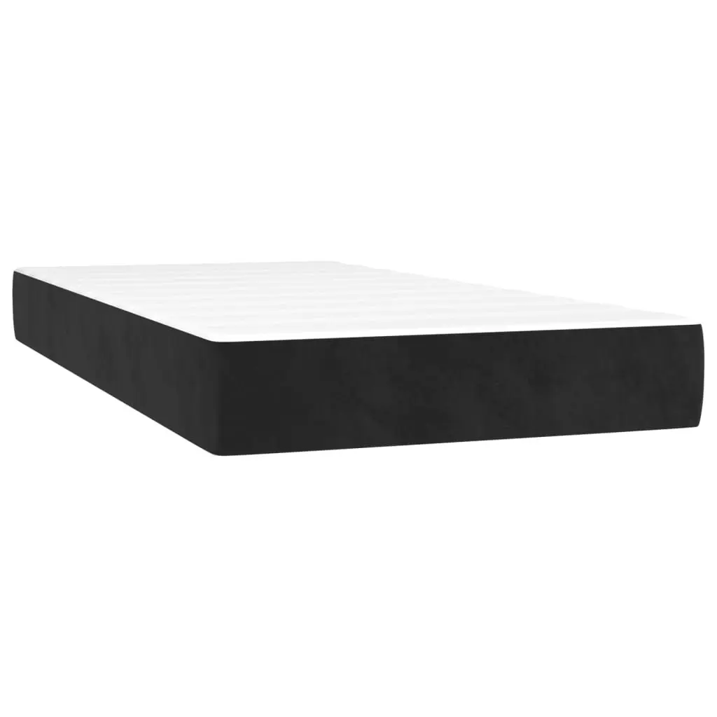King Single Box Spring Bed with Pocket Spring Mattress LED Headboard Black