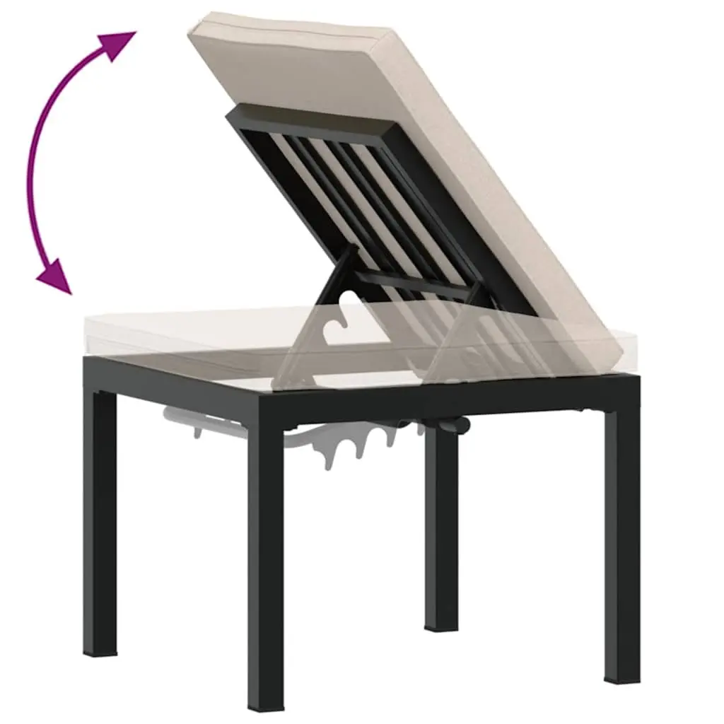 Outdoor Garden Bench Set 4 Piece Patio Furniture Seating with Cushions Black