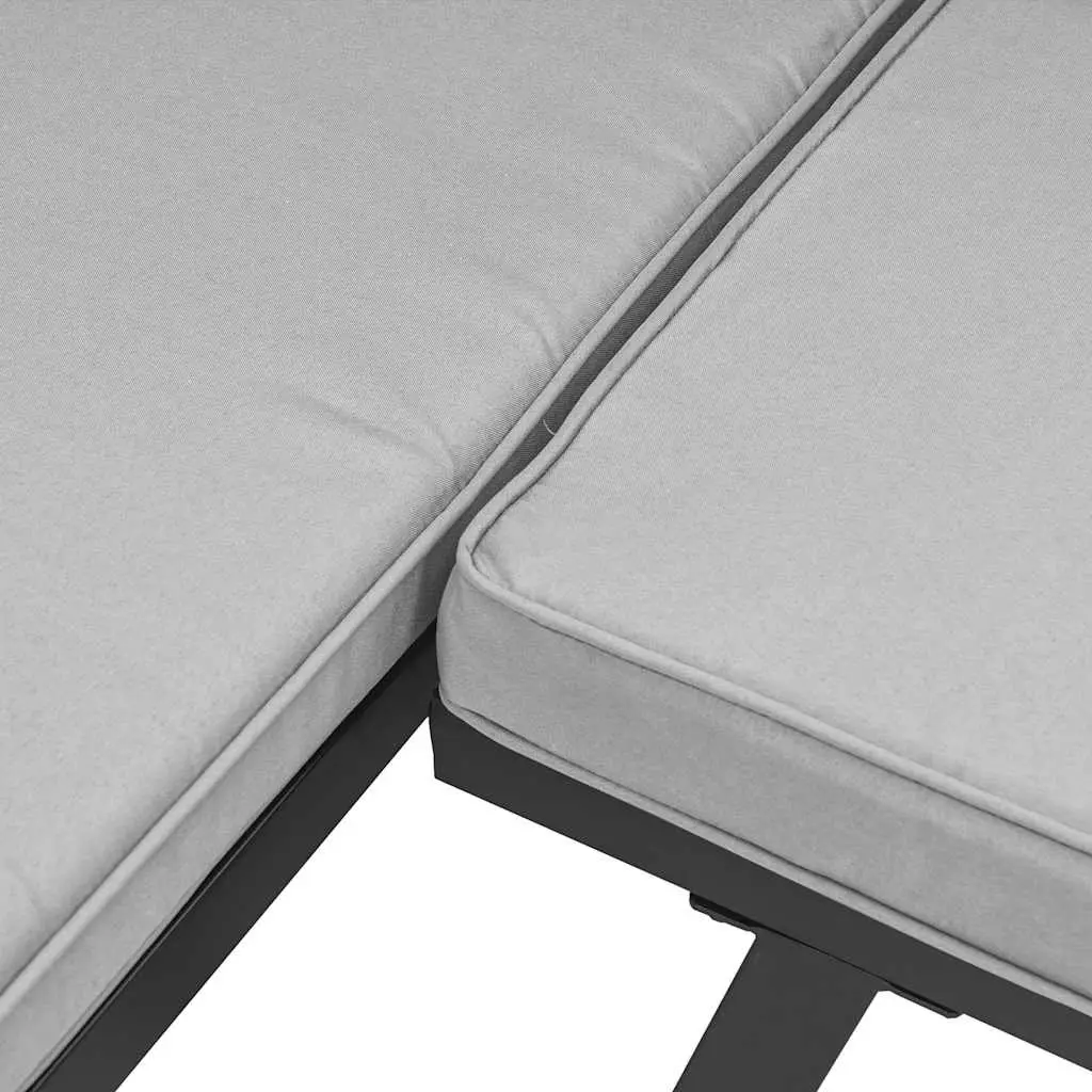 4-Piece Black Bench Set for Outdoor Spaces