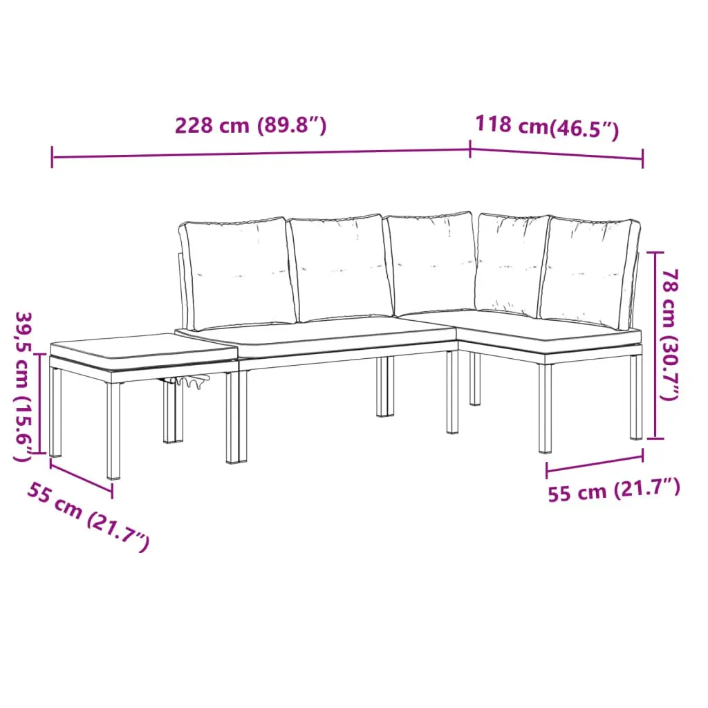 3-Piece Garden Bench Set for Outdoor Living
