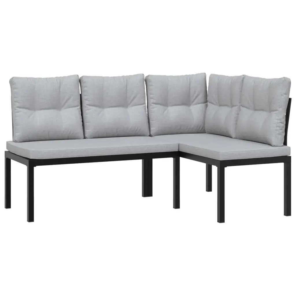 4 Piece Garden Sofa Set Outdoor Furniture with Cushions Light Grey Patio Seating