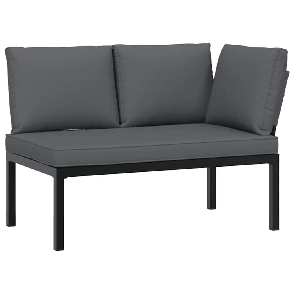 Garden Sofa Set 4 Piece Outdoor Furniture Black Patio Modular Seating with
