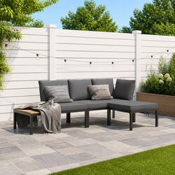 Practical 3 Piece Outdoor Sofa Set Fits Perfectly on Your Patio