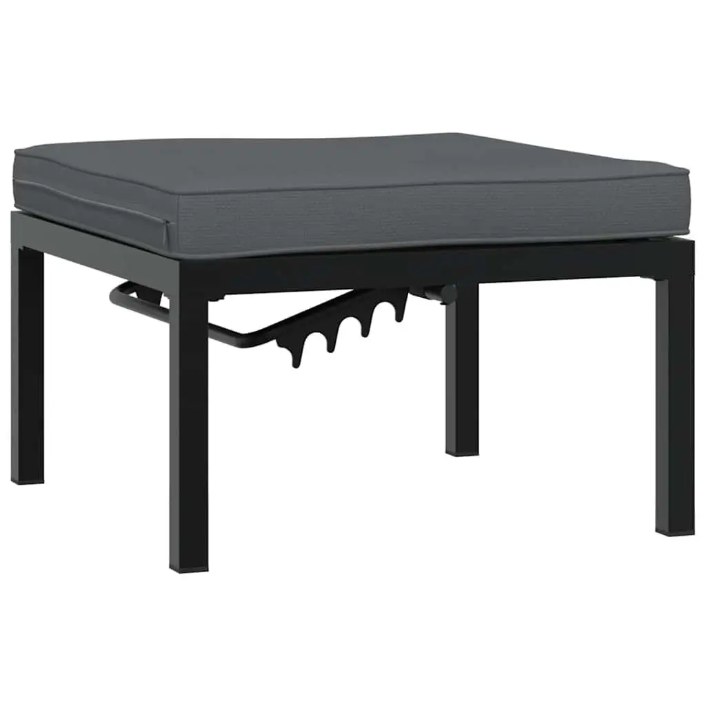3 Piece Outdoor Garden Sofa Set Aluminium Modular Black with Cushions and Side Table