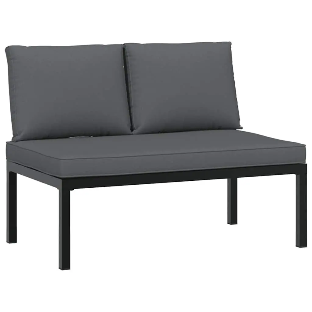 Outdoor Garden Sofa Set 4 Piece Modular Patio Furniture with Cushions Black