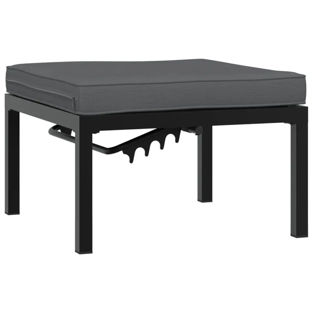 Garden Sofa Set Aluminium Modular 3 Piece Outdoor Furniture Black with Cushions