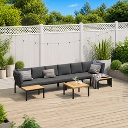 Practical Black Aluminium Garden Sofa Set for Your Outdoor Space