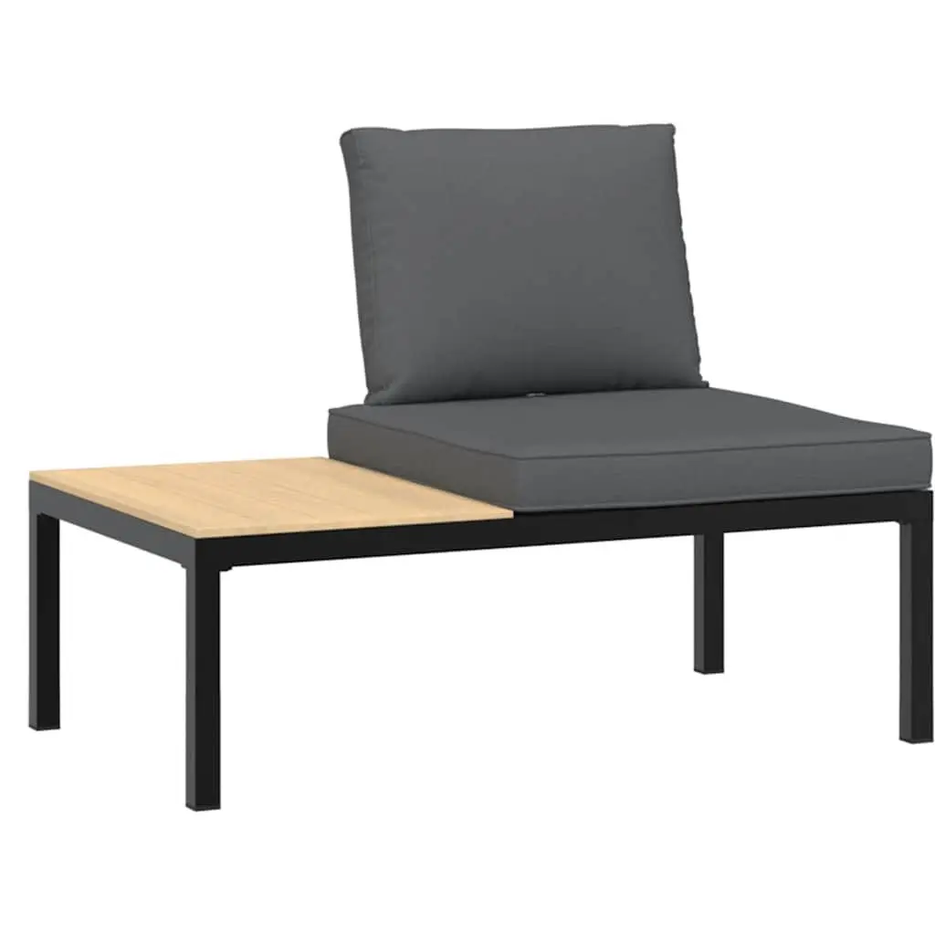 Outdoor Garden Sofa Set Aluminium Modular 4 Piece Black