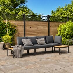 Practical Outdoor 3-Piece Sofa Set with Cushions
