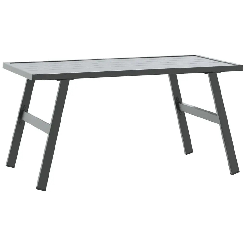 3 Piece Outdoor Garden Bench Set Powder-coated Steel Frame Black with Cushions