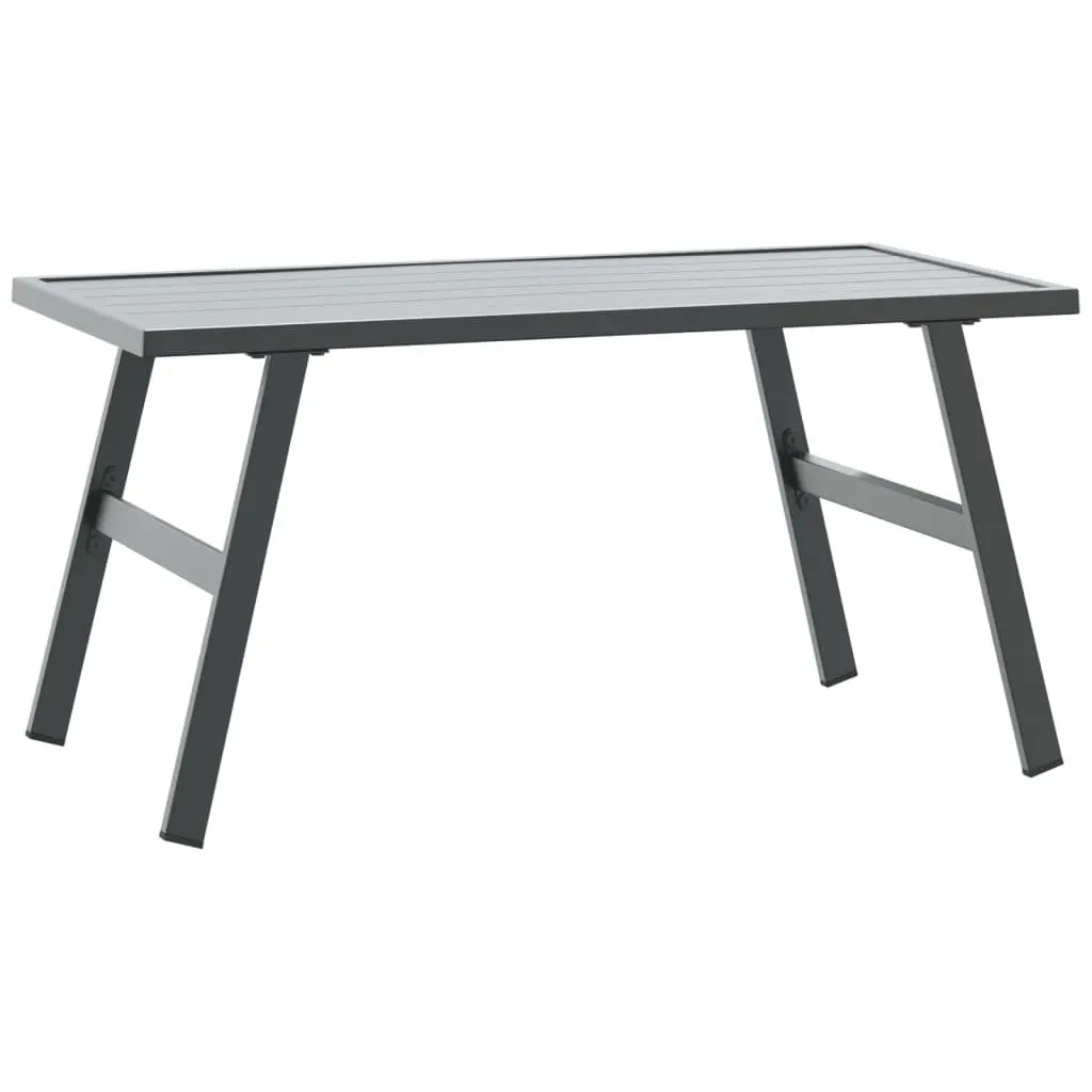 Garden Bench Set 6 Piece Powder-coated Steel Frame Cushioned Black